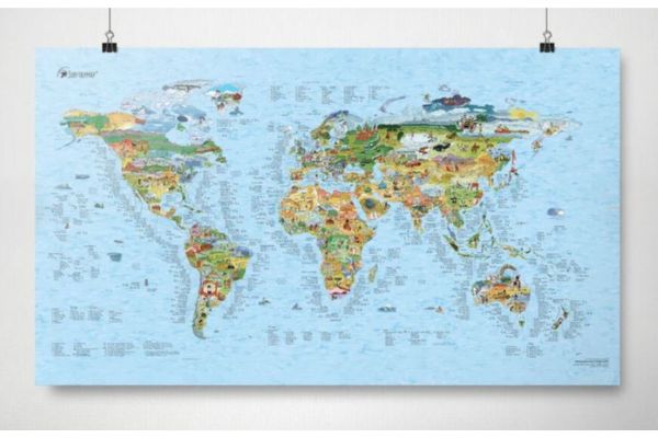 gifts for surfers A map of the world with all the best surfing spots