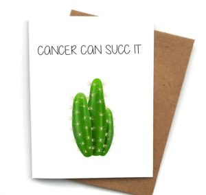 Funny get well soon pun with a succulent plant