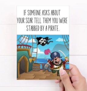 Funny get well note with a pirate