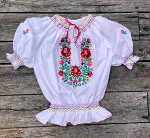 A traditional white blouse from Hungary