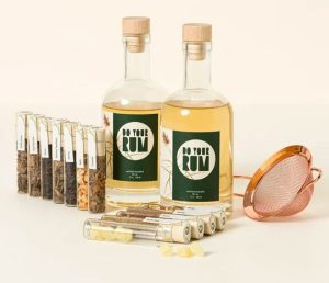 rum gifts A DIY rum infusion set with botanicals and glass bottles