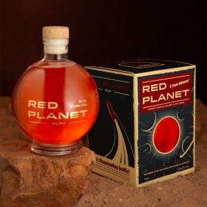 rum gifts A bottle of rum in the shape of a red planet