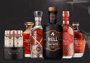 rum gifts A set of different rum bottles in a tasting gift
