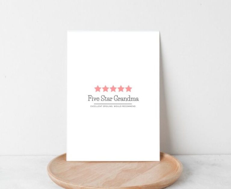 Funny card with a rating for grandma
