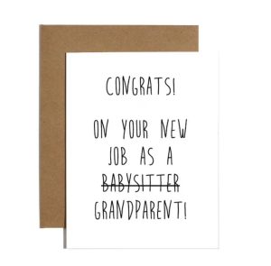 Funny congratulations card for new grandparents
