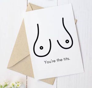 funny international Women's Day quotes Funny card for Women's Day with "you're the tits"