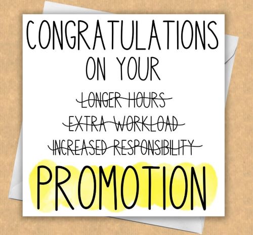 funny promotion congratulation messages Funny card messages for promotion with crossed out words