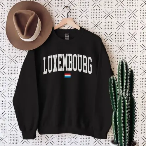 A black sweatshirt with "Luxembourg"