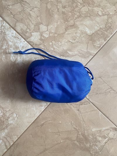 A blue small string bag