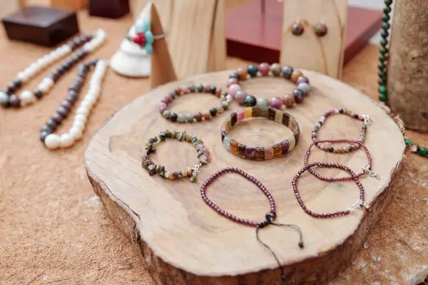 A collection of selfmade bracelets