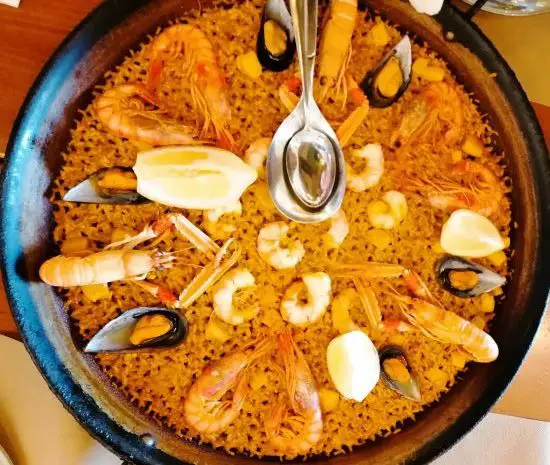 A pot of paella