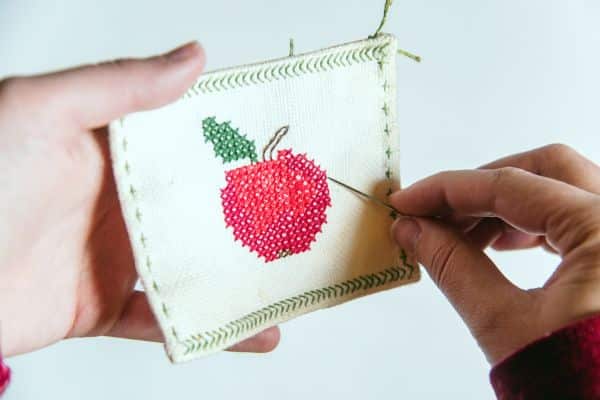 A coaster decorated by hand