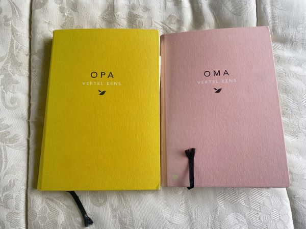 Two books with "tell me" grandpa and grandma