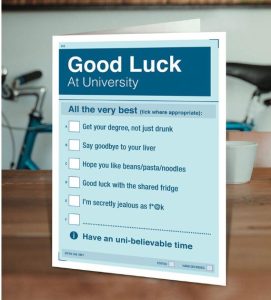funny good luck quotes A funny good luck at university card checklist