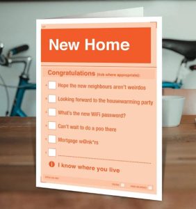 funny good luck quotes A funny good luck with your new home card checklist