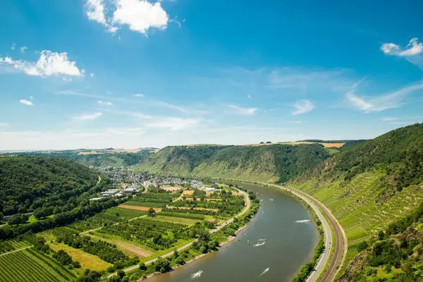 A photo of a wine valley in Luxembourg