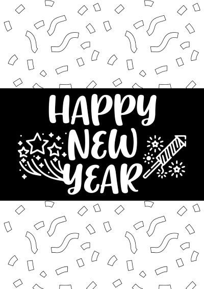 Happy new Year coloring sheet