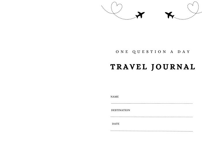 A plain free printable travel journal template