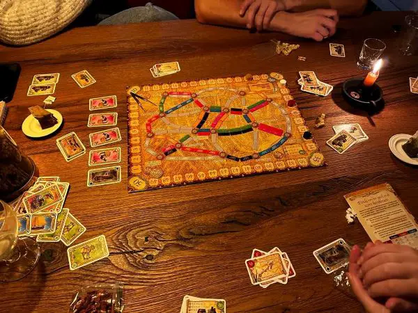 People playing a board game