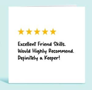 Funny friendship rating card