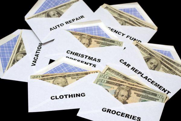 Money in envelopes for different purposes
