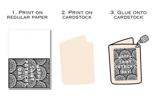 st. patrick's day coloring pages Three options of making your own St Patrick's Day coloring cards