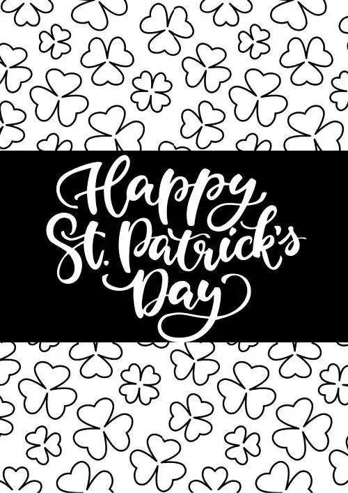 st-patrick-day-coloring-14 Happy St Patrick's Day coloring sheet with shamrocks