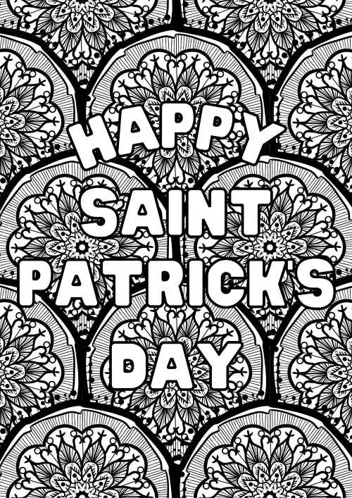 st-patrick-day-coloring-25 Happy Saint Patrick's Day coloring sheet in mandala style