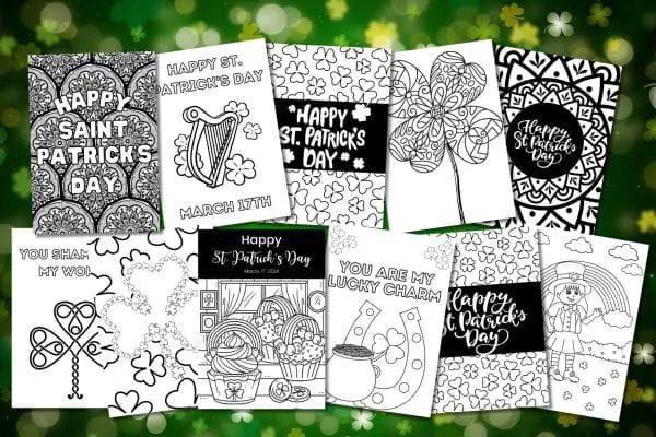 st. patrick's day coloring pages A collection of 10 different St Patrick's Day coloring pages