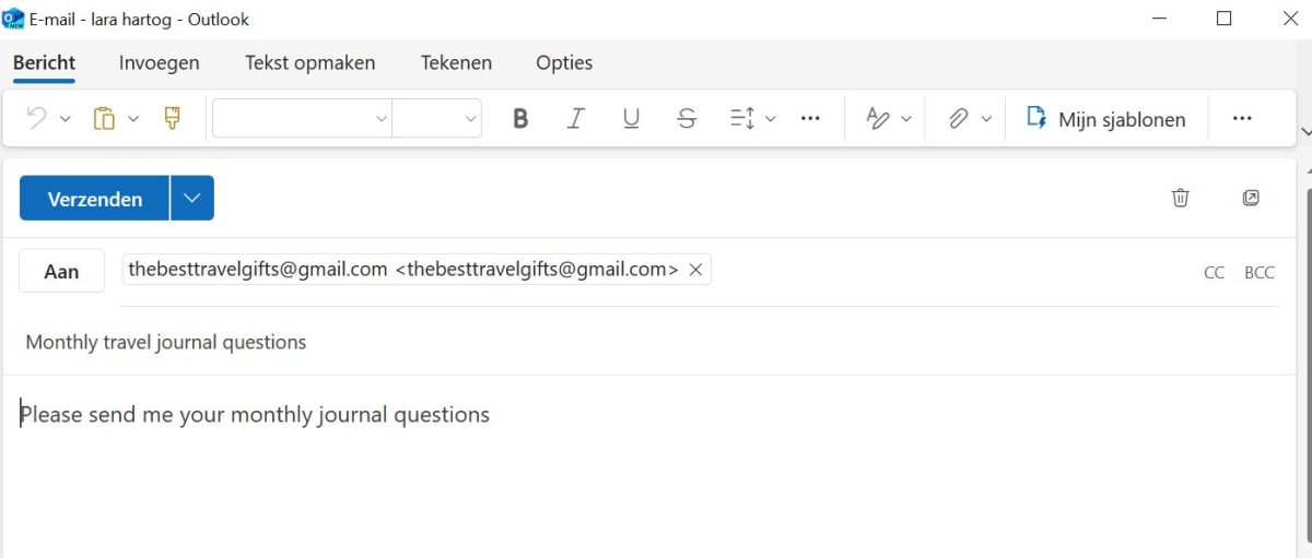 A sample mail yo get all questions